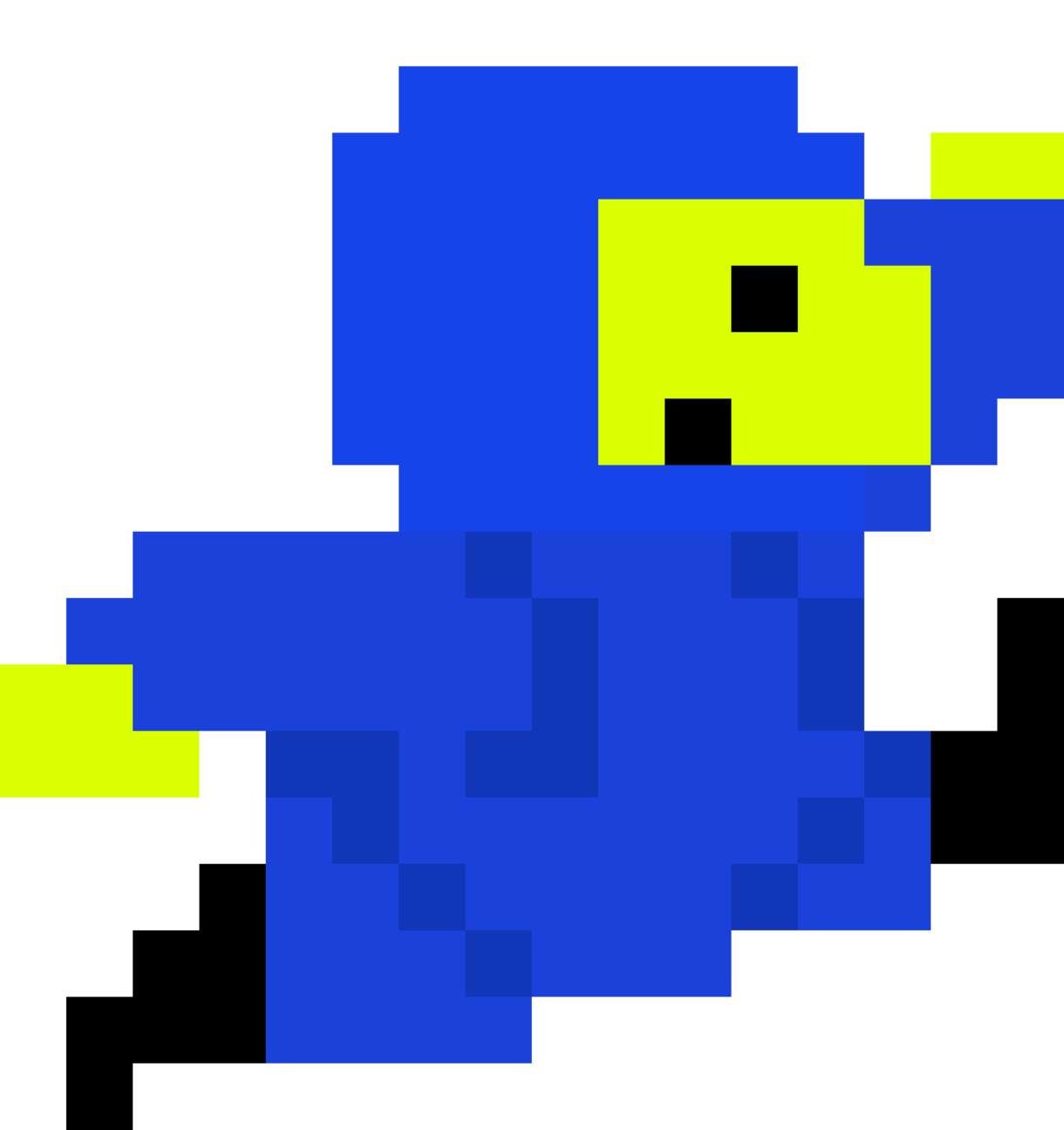 Personnage bleu 8 bits pour l'œuf de Pâques