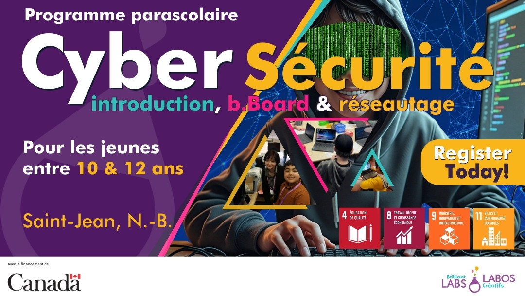 Affiche présentant le programme de cybersécurité de Saint-Jean