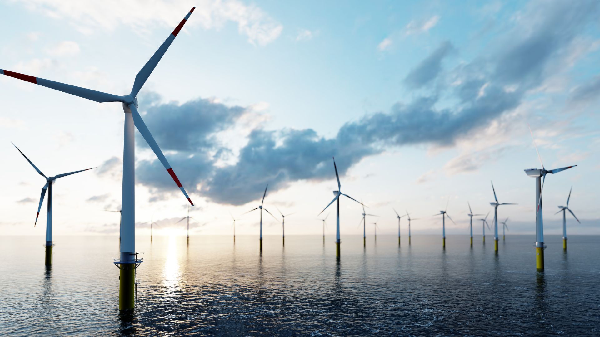 Eoliennes dans l'océan