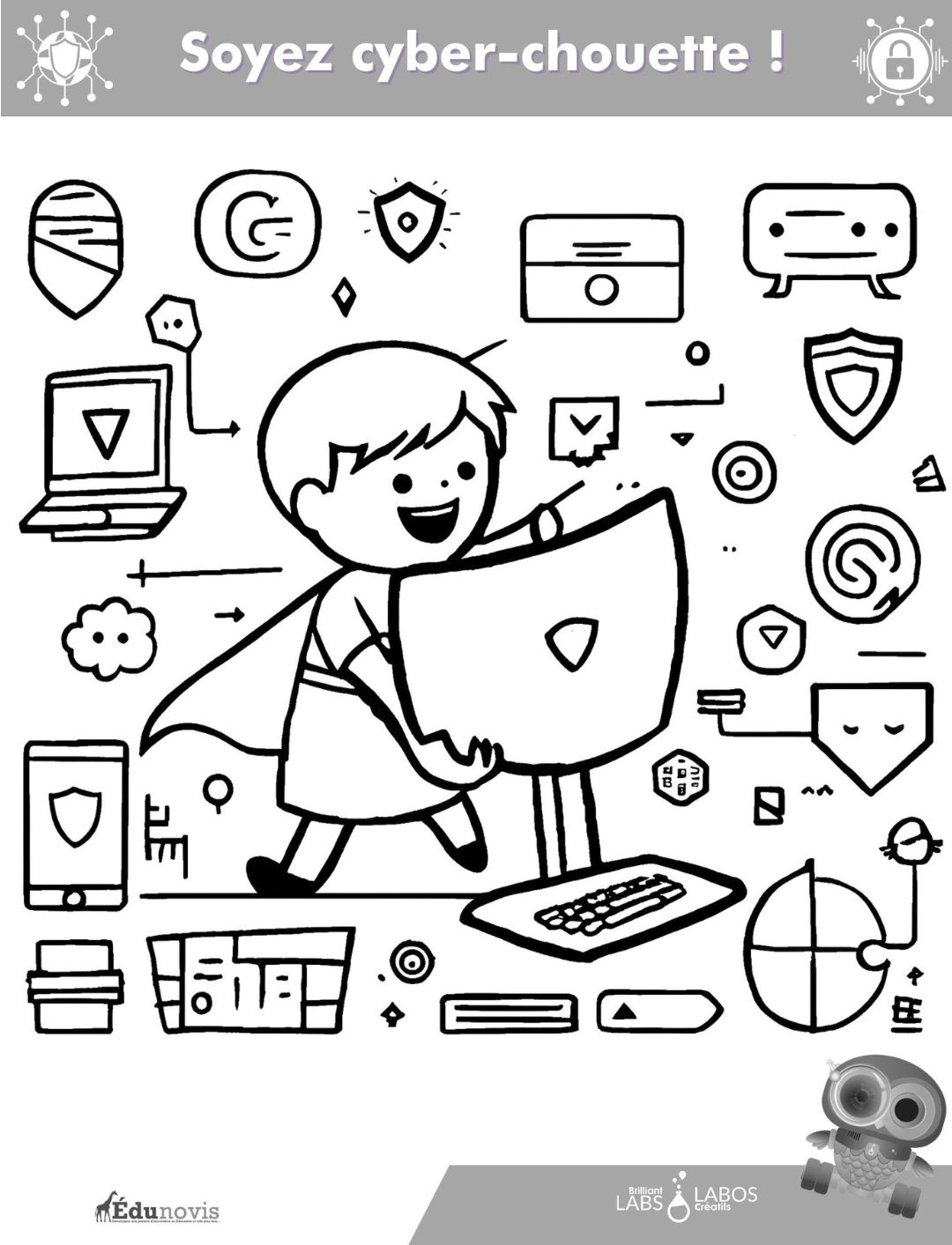Image de couverture du deuxième document de coloration sur la cybersécurité