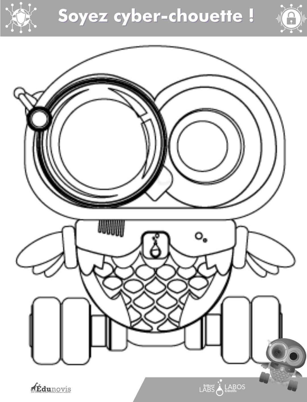 Image de couverture du troisième document de coloration sur la cybersécurité