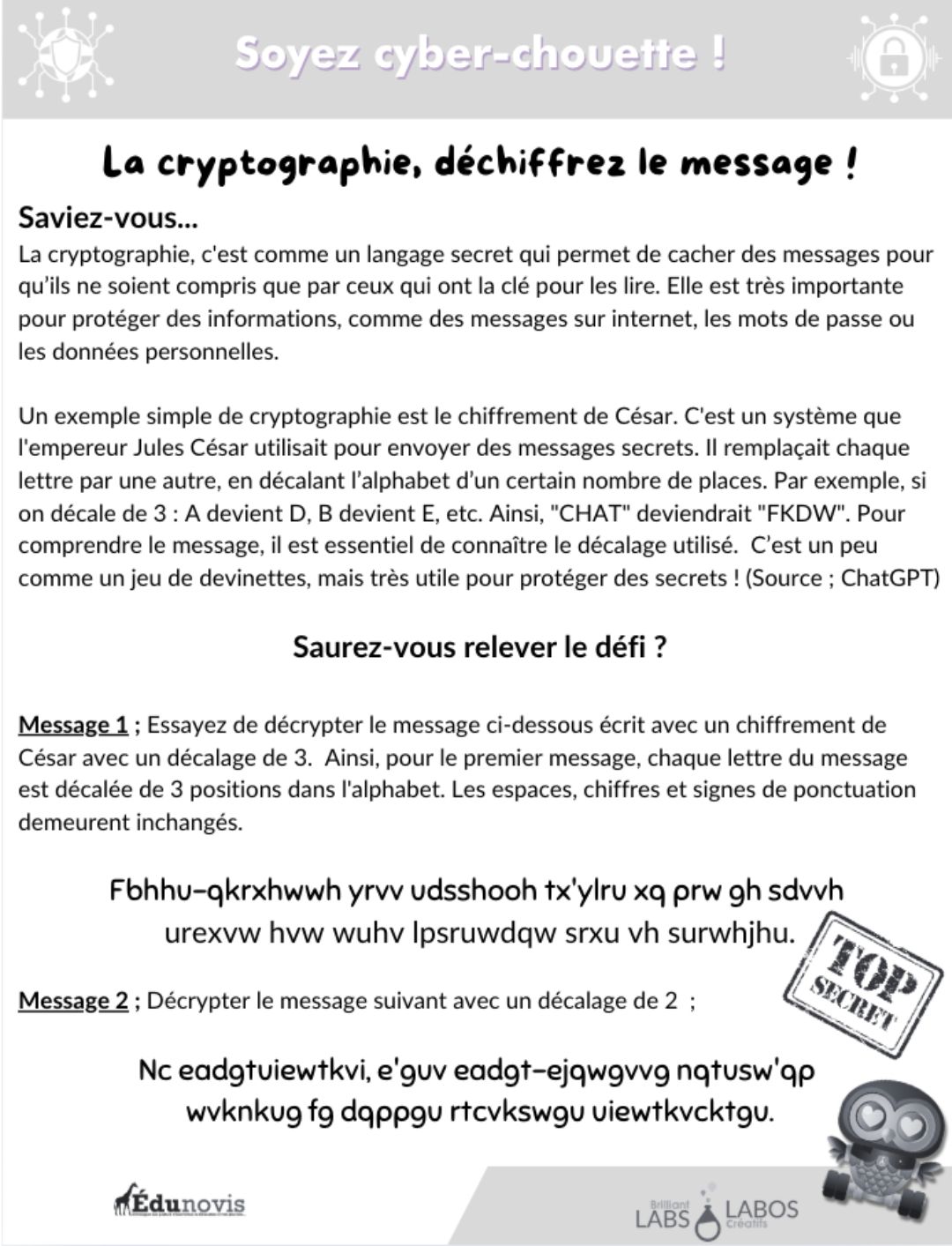 Image de couverture pour le document de déchiffrage de la cryptographie
