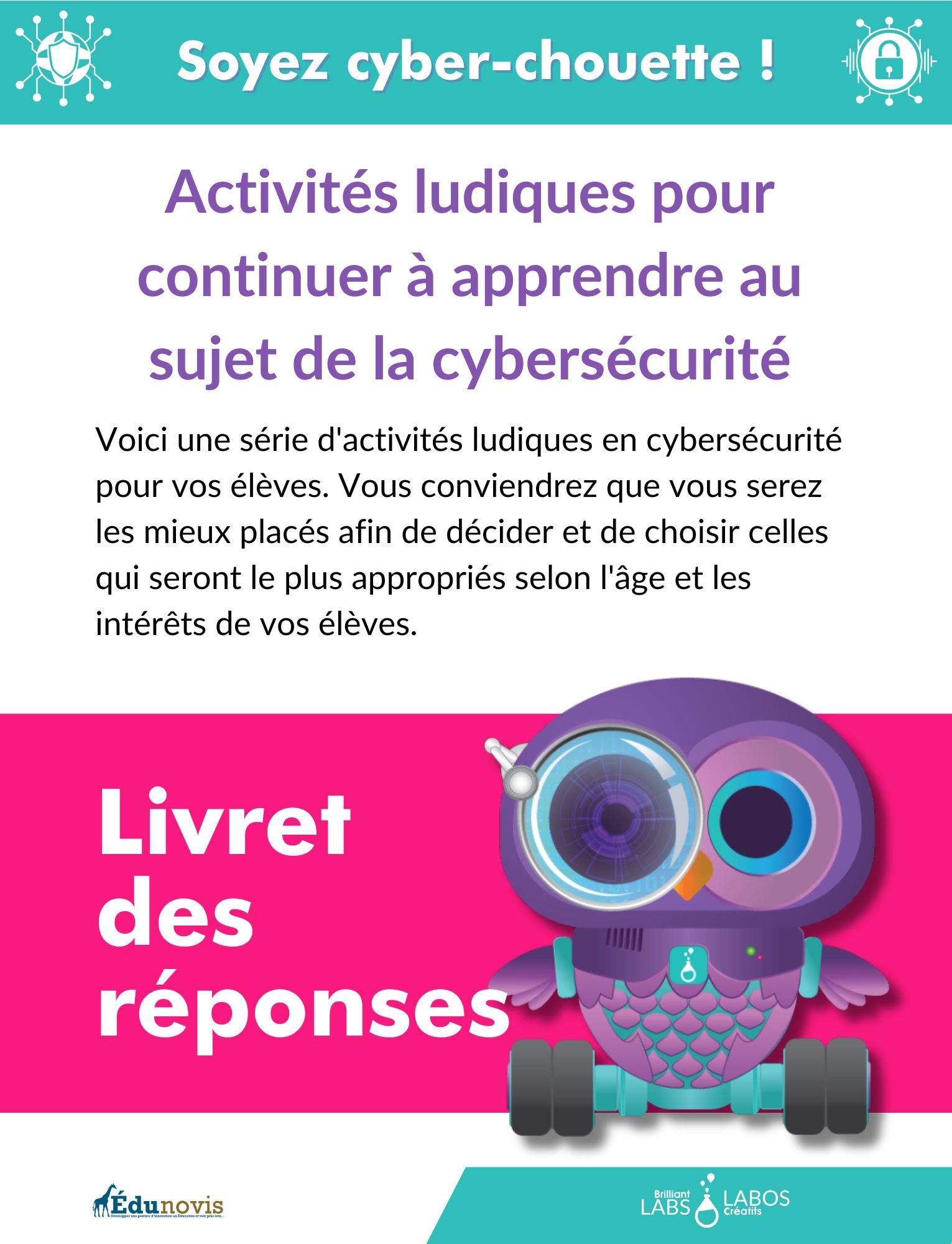 Image de couverture pour le corrigé de l'activité sur la cybersécurité