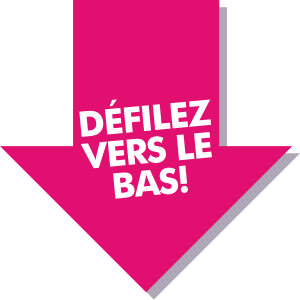 Flèche indiquant à l'utilisateur de faire défiler la page vers le bas