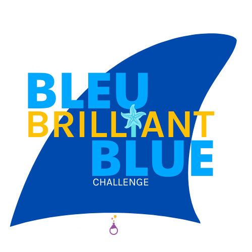 Logo du défi bleu brillant